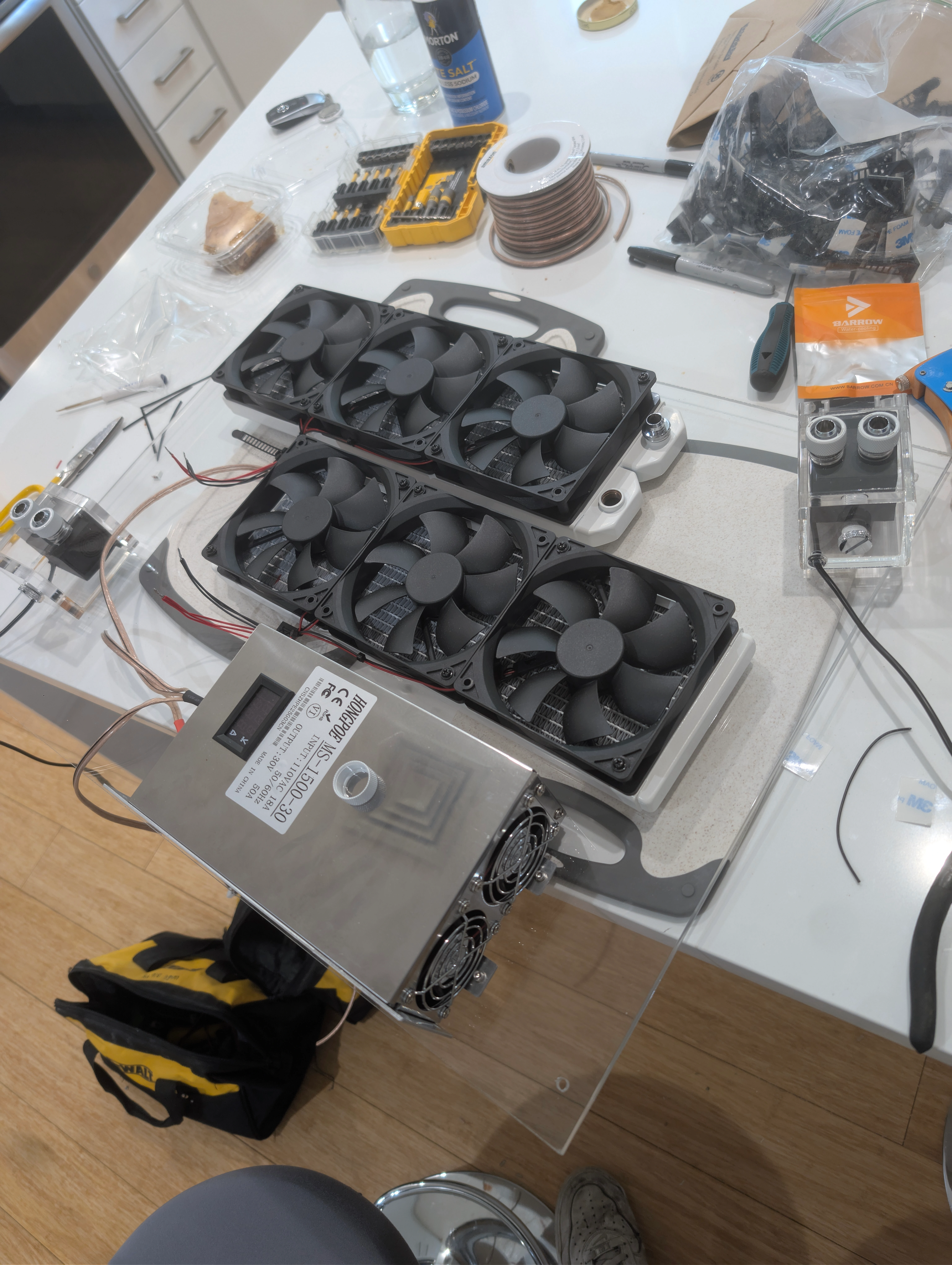 Mounting Radiators and PSU